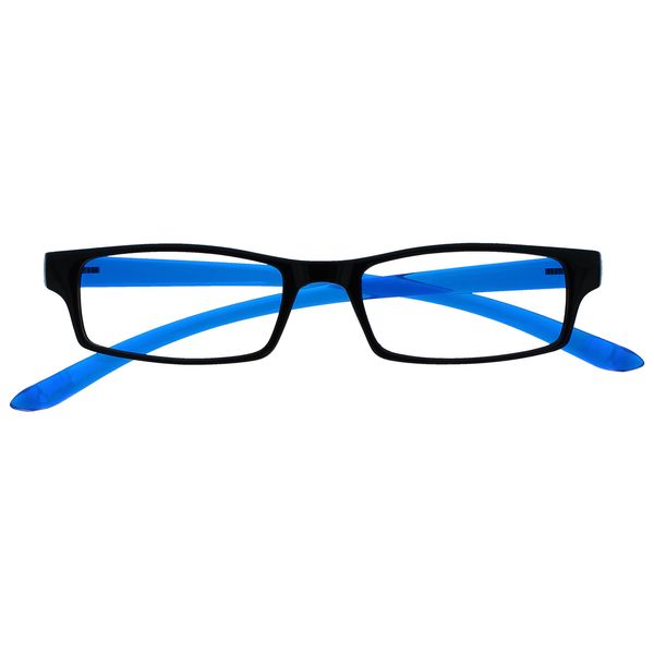 The Reading Glasses Company Black Bright Blue Neck Specs Readers Mens Womens Spring Hinges R20-3 +2.50