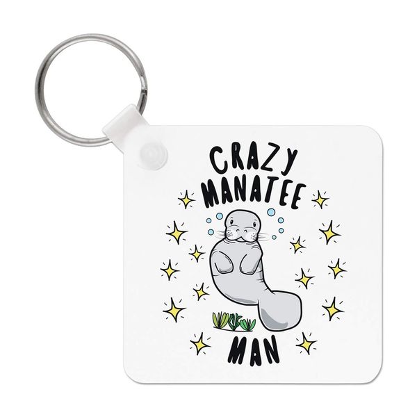 Crazy Manatee Man Stars Keyring Key Chain