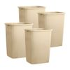 Superio Large Kitchen Trash Can 13 Gallon, 52 Qt Waste Bin (4, Beige)