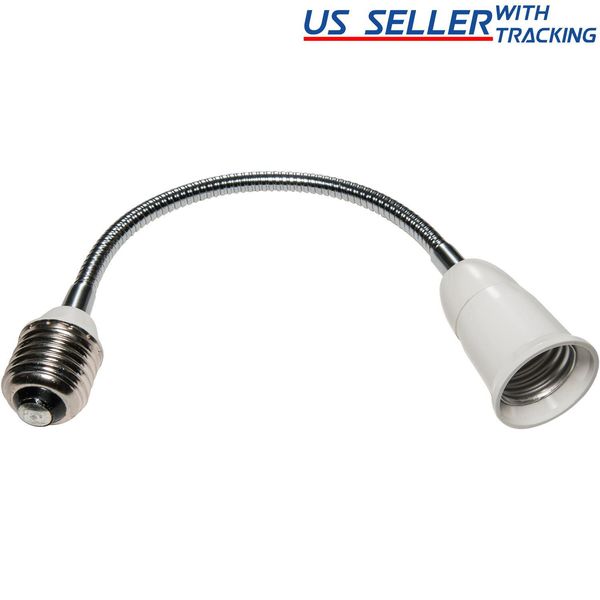 12-Inch Light Bulb Extension Flexible Gooseneck Standard Medium Base E26 LED CFL