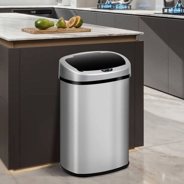 13 Gal/ 50L Stainless Touch Free for Office Kitchen Automatic Sensor Trash Can