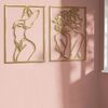 Glamativity 4 Pack Gold Wall Art Décor, Minimalist Décor Single Line A