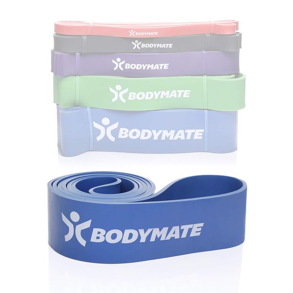 BODYMATE Premium Fitness Bands. 208cm elastic resistance band made from natural latex. Trains strength, endurance, coordination, flexibility. For beginners and professionals