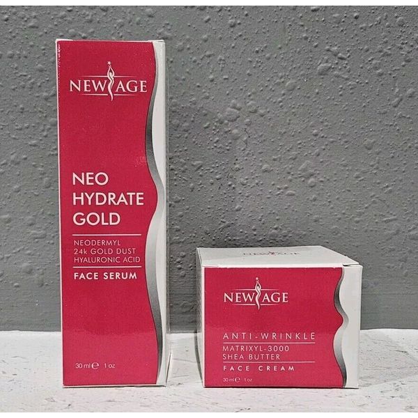 NEW AGE Anti Wrinkle Shea Butter Face Cream NEO Hydrate 24K Gold Dust Face Serum