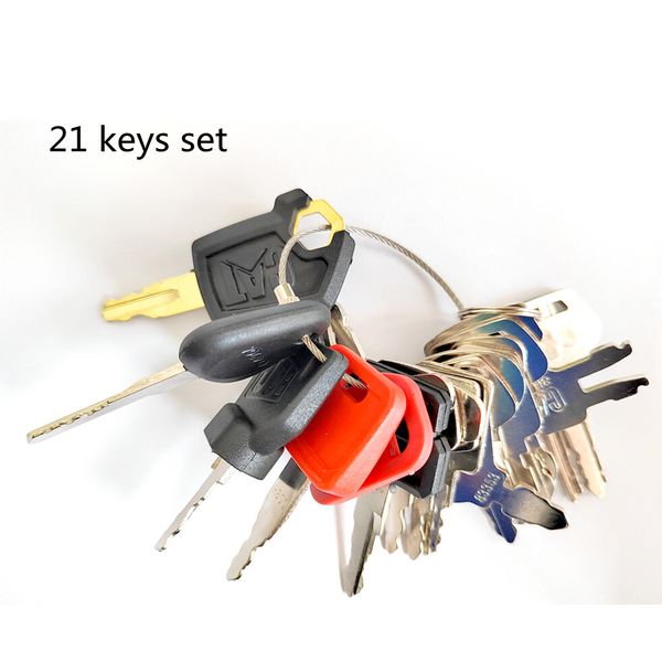 21 Keys set for Case CAT Komatsu Bobcat Heavy Equipment Construction