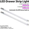 2 Pack | 500mm LED Drawer Strip Light Kit | AUTO ON/Off PIR Sensor | Natural White Diffused Lighting | Kitchen Cupboard Open Door Timer Lamp | Automatic Movement Detector