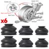 Ball Joint Boot,6 Pcs Universal Multipack Ball Joint Rubber Dust Boot Covers Track Rod End Set Kit