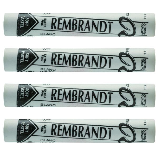 Talens Japan T3199-100-5 Rembrandt Soft Pastels, Set of 4, White, 5