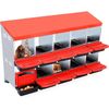 Chicken Nesting Box Red 10 Compartments Hen Laying Boxes Auto Egg Collection