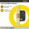 Sterling MLD330 3-inch/76mm 3-Lever Deadlock - Brass