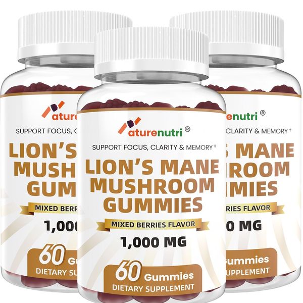 3Packs - Lion's Mane Gummies 1000mg (180 Gummies) - Cognitive Boost