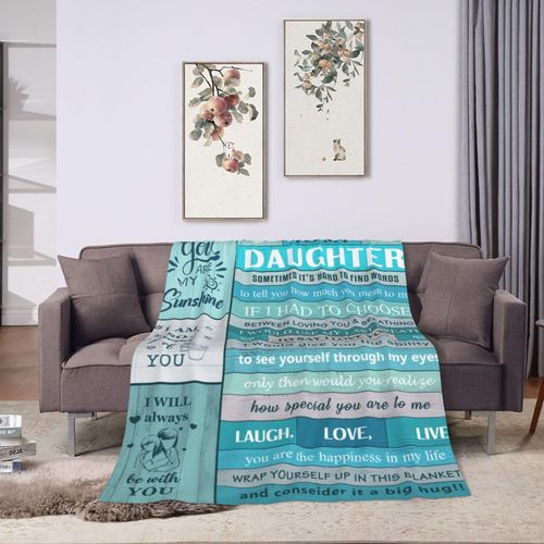 MEUYFLR Daughter Gifts from Mom Dad Daughter Blanket Gifts for Christmas/Graduation/Birthday 60''x50''