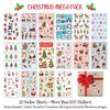 Christmas Stickers Decorating Bulk Pack Xmas Sale - OVER 600 Self Adhesive Paper Stickers - Merry Xmas Crafting, Scrapbook, Gift, Present, Party Bag Filler, Card Making Supplies for Kids