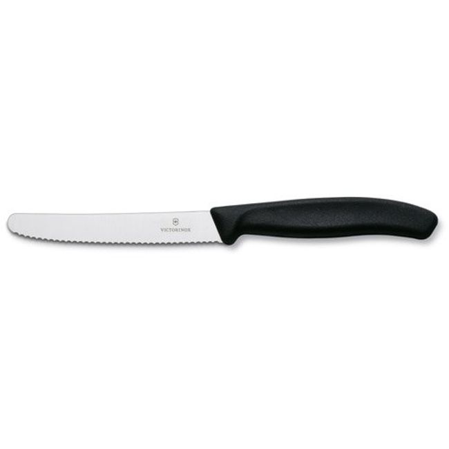 Victorinox Tomato Vegetable Knife (Tomato & Table Knife), Wave Blade, Black