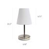 Simple Designs LT2013-WHT-2PK Sand Nickel Mini Basic Table Lamp with Fabric Shade 2 Pack Set