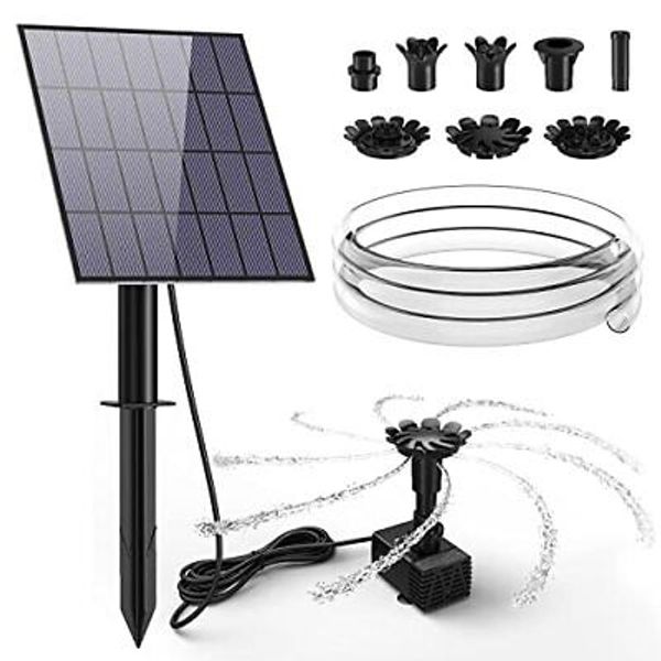 Solar Fountain Pump, DIY 3.5W Solar Panel Water Fountain with 16 Nozzles