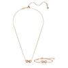 Swarovski Hyperbola set, Infinity, White, Rose gold-tone plated
