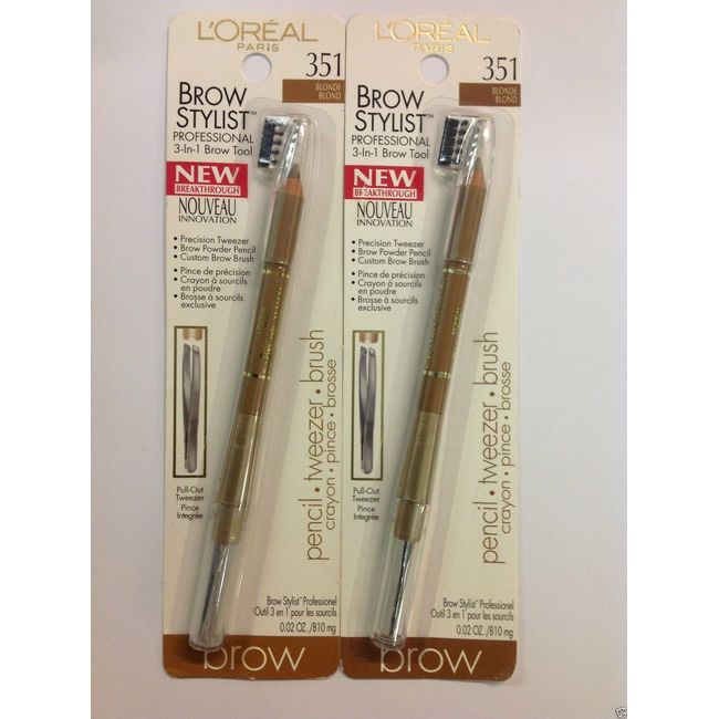 2 X L'Oreal Brow Stylist Professional 3-in-1 Brow Tool // Blonde #351//new