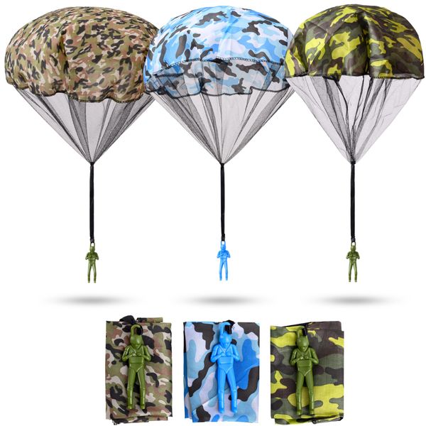 NUTTY TOYS Army Parachute Toys for Kids - Tangle Free Outdoor Flying Parachute Men, Best Small Outside Toys for 4 5 6 7 8 9 10 11 12 Year Old, Top Christmas Stocking Stuffers Idea 2024 Unique Boy Gift