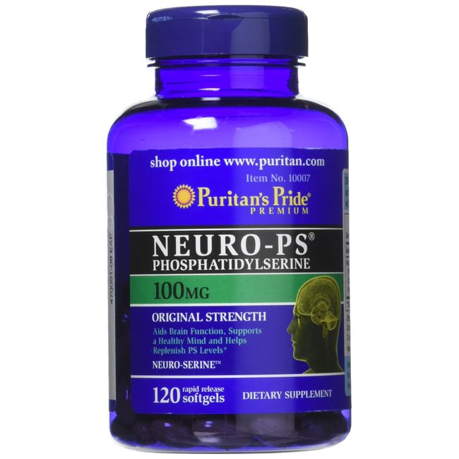 Puritan's Pride Neuro-PS -Aids Brain Function* Nootropic 100 mg Softgels, 120 Count (Pack of 1)