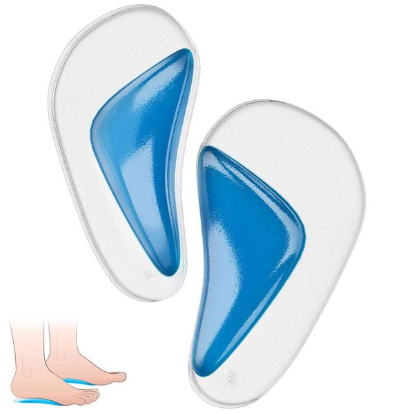 PEDIMEND Arch Support Insoles (3PAIR - 6PCS) - Correct Flat Feet - Relieves Pain & Reduces Pressure - Plantar Fasciitis Relief Cushions - Unisex - Foot Care (Transparent & Blue)