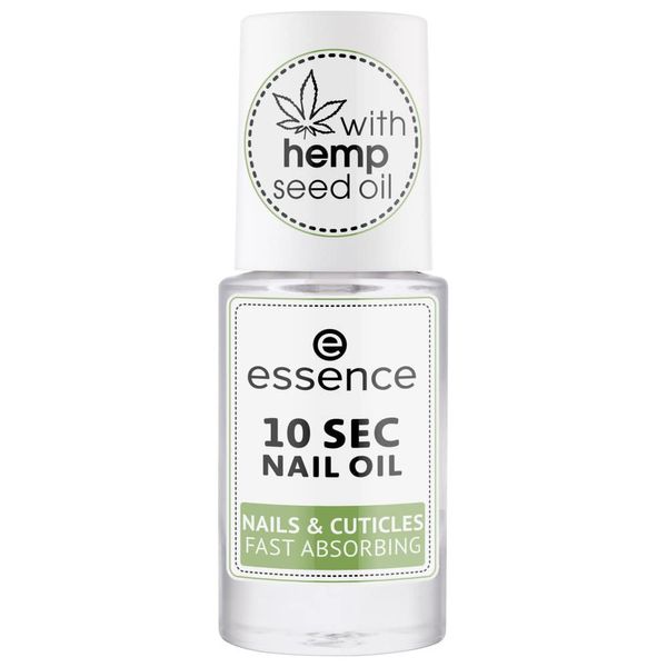 essence 10 SEC NAIL OIL NAILS & CUTICLES FAST ABSORBING, Nagelöl, transparent, pflegend, feuchtigkeitsspendend, Expressergebnis, natürlich, ohne Aceton, vegan, Mikroplastik Partikel frei (8ml)