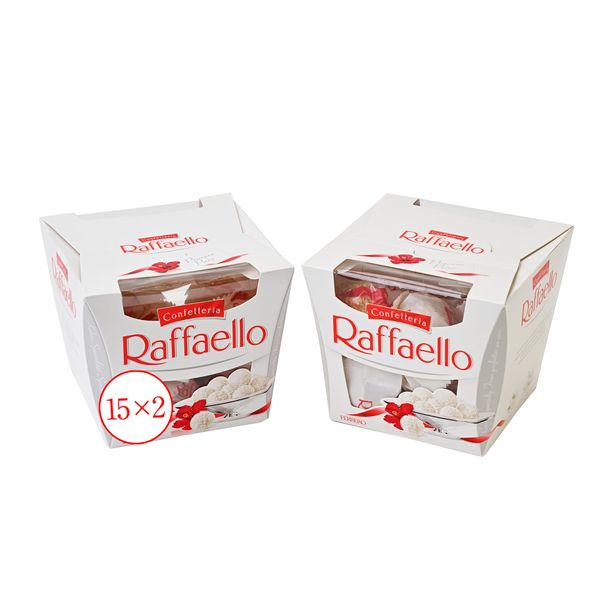 Ferrero Raffaello Coconut Almond Sweets, Gift, Individual Packaging, Set Item, Souvenir, 15 Tablets x 2 Pieces, 10.6 oz (300 g)