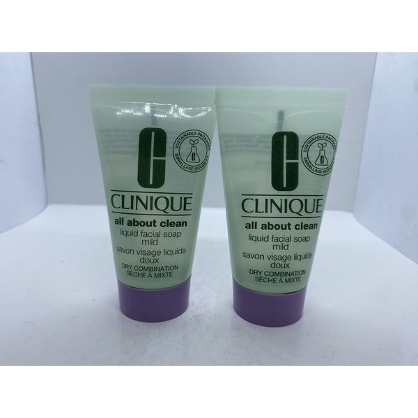 Clinique All About Clean Liquid Facial Soap Mild • 1 Fl Oz • Set Of 2