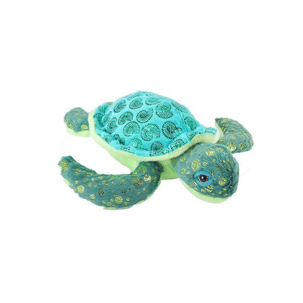 Wild Republic Sea Turtle, Foilkins, Stuffed Animal, 12 inches, Gift for Kids, Plush Toy, Fill is Spun Recycled Water Bottles