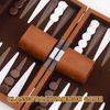 Backgammon, Backgammon Case, Backgammon Wood, with High-Quality Leather Case, Portable and Travel Backgammon Set (Brown)