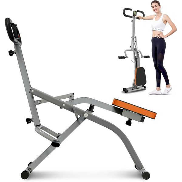 Squat Machine, Ab Workout Equipment, 220Lbs Loading Capacity Rowing Machines for