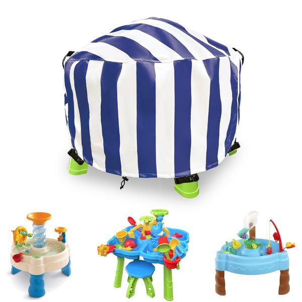 Dalema Water Table Cover Round,Outdoor Waterproof Kids Water Table Cover for Little Tikes Water Table,Toddle Water Play Table Toys Cover for Little Tikes Fish 'n Splash Water Table(Navy,34''x18'')