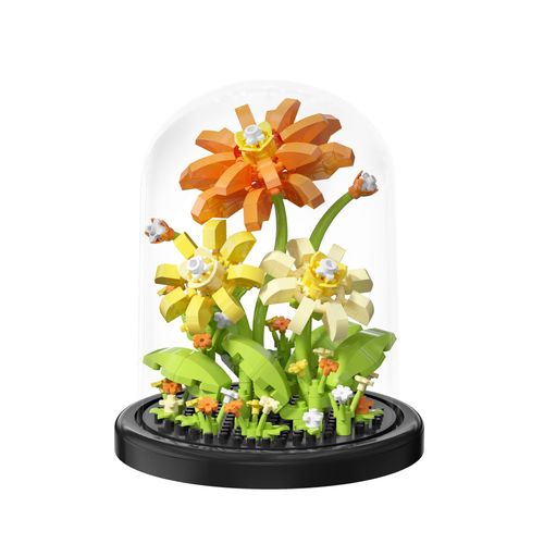 Jollcnoia Passionate Bloom Home Bouquets Dust Cover Set Building Toy Creative Assembly Bonsai Tree, Ideal for Valentine's Anniversaries Birthday