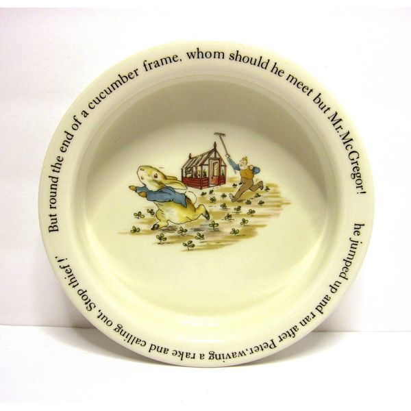 Wedgwood Peter Rabbit Dry Cat / Dog Food Bowl Mr Mcgregor Beatrix Potter England