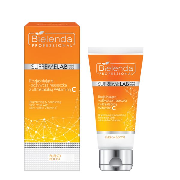 Bielenda Professional Supremelab Energy Boost maschera illuminante e nutriente con vitamina C ultra stabile, 70 ml