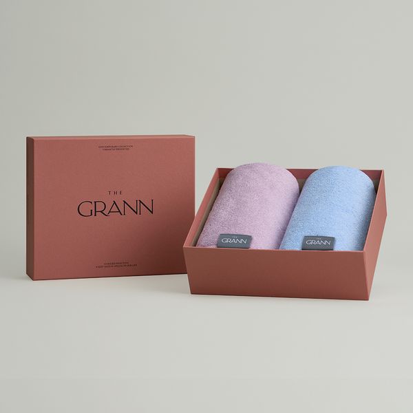 [Exclusive] [Gift Wrapping] Lilac Breeze &amp; Blue Fog (2P) Gift Set - Gran Edition Face Towel