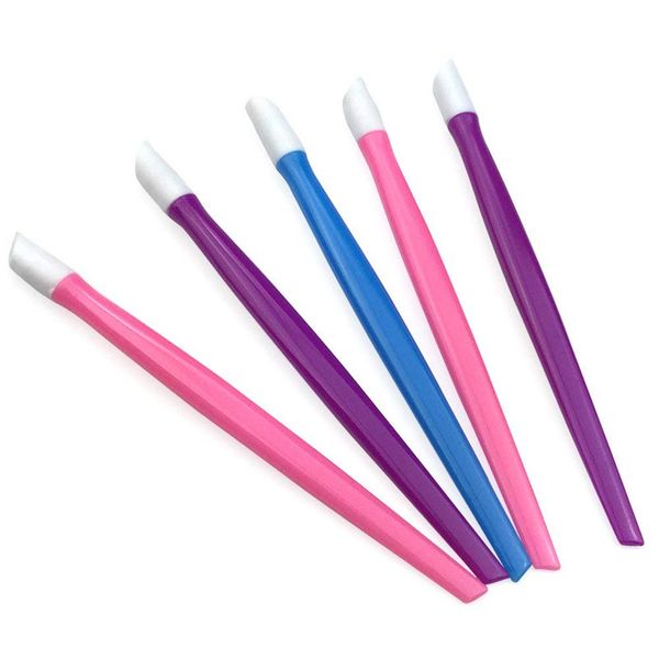 Warm Girl Soft Nail Cuticle Pusher Plastic Rubber Mikh Manicure Tool Acrylic Nail Art Tool Sticker Nail Rubber Tips 10pcs