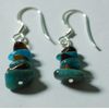Blue Apatite & Tiger Eye Sterling Silver Drop Earrings
