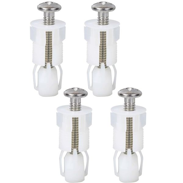 4 Pcs Toilet Seat Fittings and Fixtures,Toilet Lid Screws,Universal Toilet Lid Seats Toilet Seat Replacement Parts Kit for Toilet Covers Blind Hole Fitting WC Replacement Kit(White)