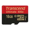 Transcend 16GB Ultimate microSDHC Class 10 UHS-I Memory Card with Adapter
