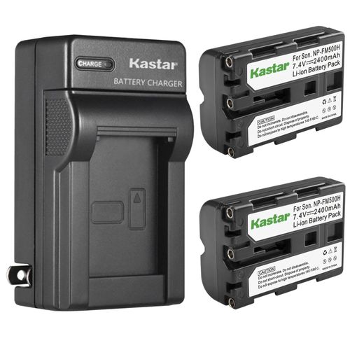 Kastar 2-Pack Battery and AC Wall Charger Replacement for Sony a99V, Alpha α99II, a99 II, SLT-A99 II, a99II, a99V, ILCA-99M2 Camera, Sony NP-FM500 NP-FM500H Battery, BC-VM10 AC-SQ950 Charger