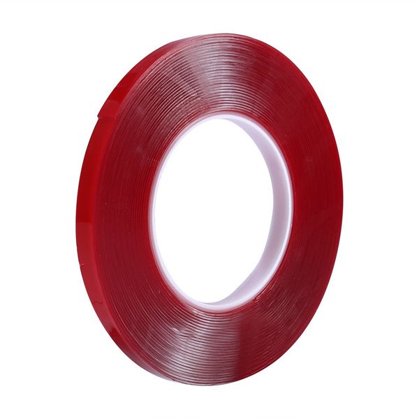 Nail Display Clear Tape, 3.37 inch Red Film Clear Tape Nail Display Lens Manicure Tool Nail Art Adhesive Double-sided Tape for Nail Display