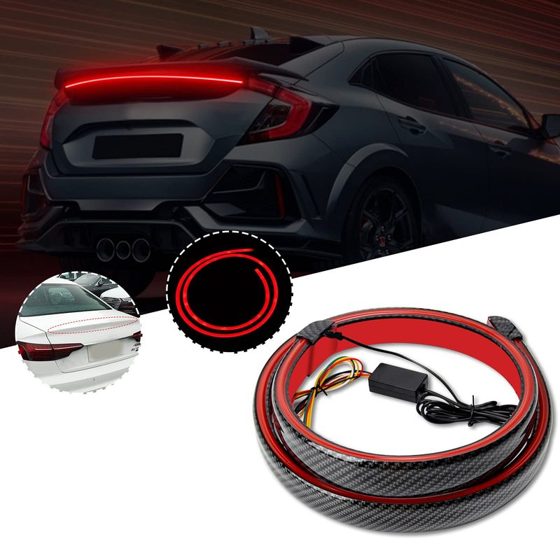 OPPBUY Universal LED Spoiler Rear Lip Kit with Brake Light,Turn Signal ...