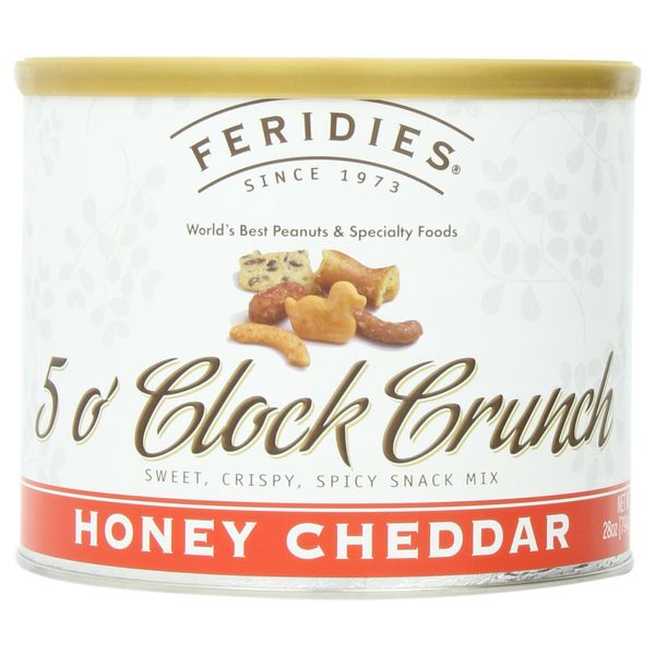 FERIDIES 5 O'Clock Crunch Snack Mix, Honey Cheddar, 28 Ounce Can