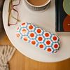 LAGO TERRA Retro Floral Print Hard Shell Glasses Case - Cornflower Blue (Medium)