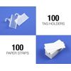 100 Pack Natural Plastic Wire Shelf Label Holders Easy Clip Design