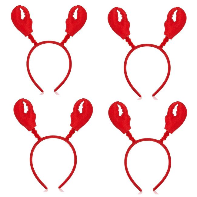 MFUOE 4Pcs Crab Lobster Headbands Funny Crayfish Claws Headband Novelties Crab Claws Headband for Halloween Party Dress Up Cosplay Headwear