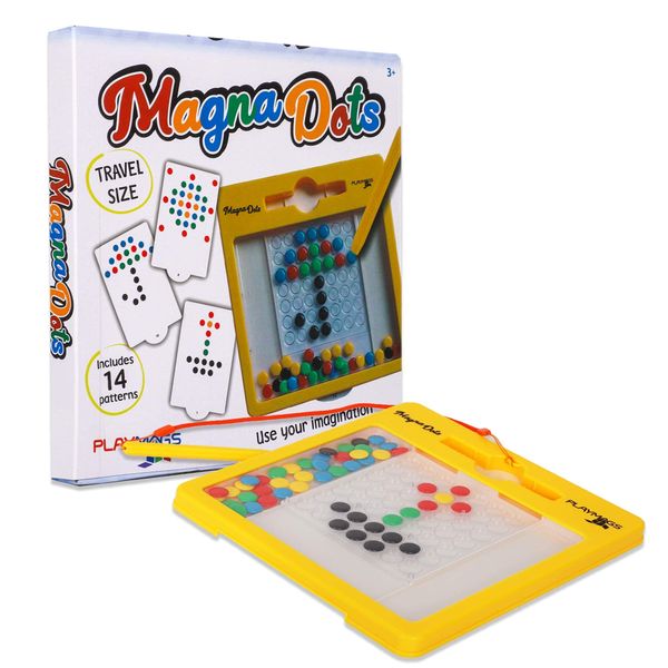 Playmags Magnetic Board for Kids - Magnetic Doodle Dots Board with Magnetic Pen - Magna Doodle with Kids Safe Magnets - Kids & Toddler Travel Toy