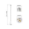 PATIKIL 15.7 Inch E26/E27 Light Socket Extender, 2 Pcs Flexible Bulb Socket Extension Adjustable Bulb Extender Adapter for Medium Screw Base Home Lamps, White