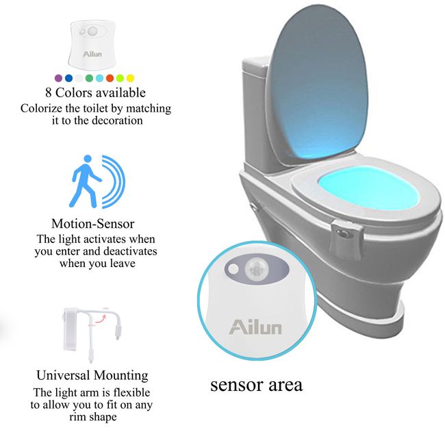 Toilet Bowl Night Light with Motion Sensor LED
